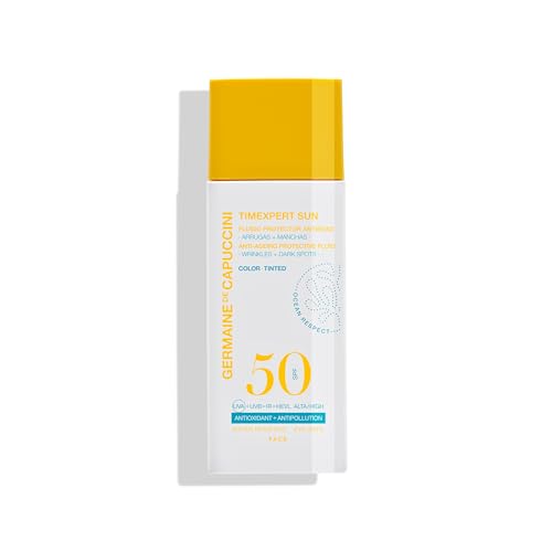 Germaine de Capuccini - Timexpert Sun Fluido Protector Antiedad SPF 50 - Crema solar con color - Protección, antiedad con un toque de pigmentación - Evita manchas y arrugas - 50 ml