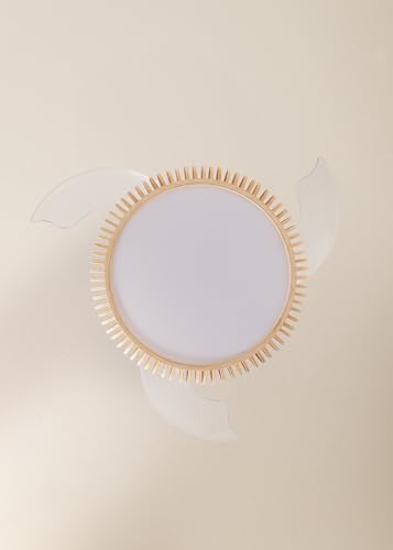 CREATE / WIND CLEAR/Ventilador de techo con luz blanco y mimbre óvalo con mando / 40W, Ø108 cm, temporizador, 6 velocidades, aspas retráctiles, 3 temperaturas de luz, función verano-invierno - imagen 3
