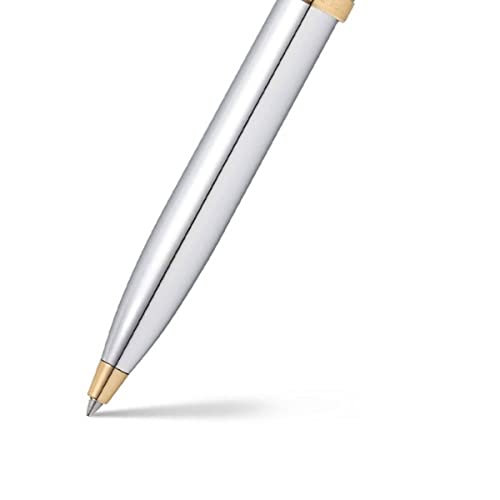 Sheaffer 100 Chrome Ballpoint Pen With Gold Tone Trim #TOP2