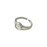 Reloj de plata de ley, anillo de plata brillante, accesorios para mujer -J0487