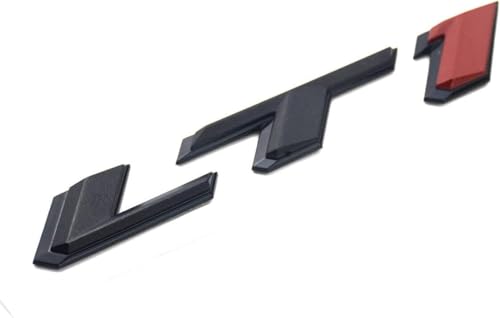 Image of Pair Set LT1 Emblem 3D Side Door Badges Sticker Nameplate Replacement for Camaro (Black Red)