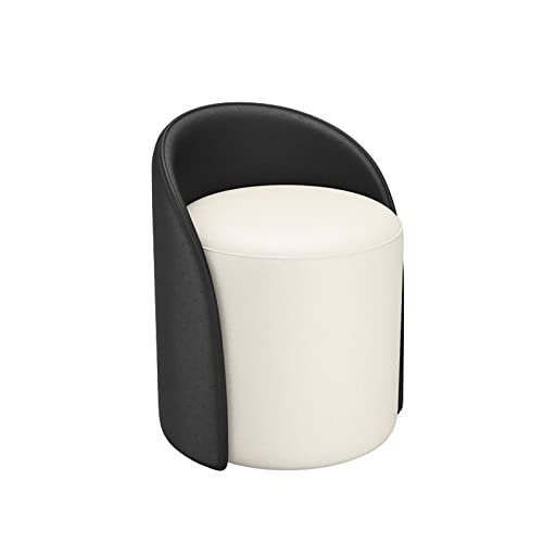 Asiento redondo para sala de estar con reposapiés copetudo en boucle moderno 2