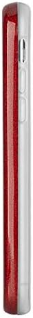 LuMee Duo Phone Case, Red Glitter | Front & Back LED Lighting, Variable Dimmer | Shock Absorption, Bumper Case, Selfie Phone Case | iPhone XR Only