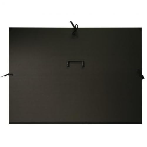 Lot de 3 Carton à dessin kraft vergé noir à cordons, 67x94 (pour 56x76), avec poignée