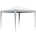 Outsunny Pavillon 2,7x2,7m Rechteckig Wasserabweisend Stabil Winterfest Pavillon Partyzelt Gartenzelt Gartenpavillon Festzelt für Camping Garten, Weiß