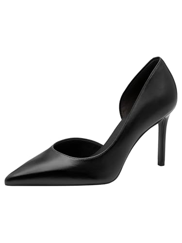 Tamaris Escarpins femme à talon aiguille cuir noir 35 EU