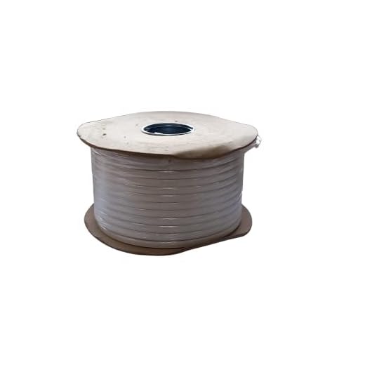 Ali's DIY 4 mm² tvilling och jord 6193B platt vit elektrisk kabel LSF (låg rök och ånga) – 2 x 4 mm² + 4 mm² jord – 100 meter full rulle