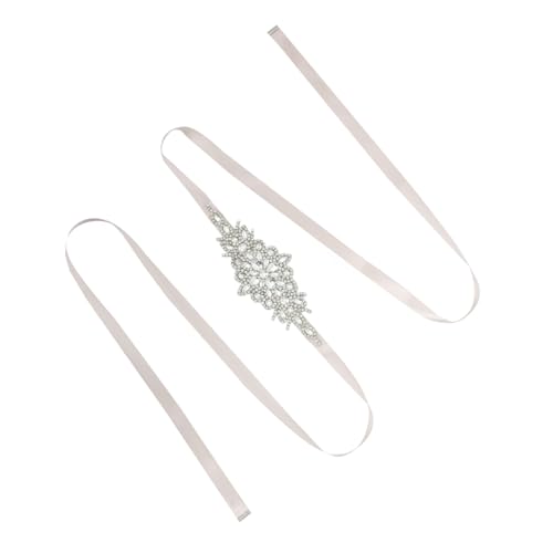 Adjustable Rhinestone Ribbon Wedding Belt for Bride Elegant Sash for Evening Dresses Soft and Eye Catching Waist Accessory for Weddings and Special Occasions
