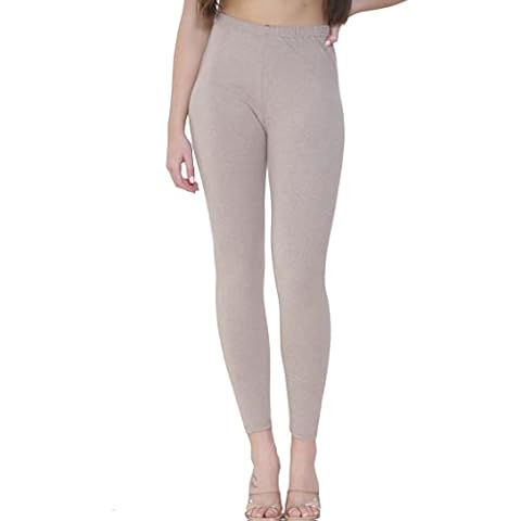 biyya® Women's Leggings Soft Cotton Leggings for Women Full Length Skin Tight, Stretch Fit Cotton Legging Plain Pants S to XXL (XXL, Skin) Cover