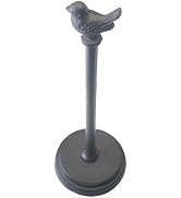 Kichvoe Paper Towel Holder Stand Rustic Iron Bird Kitchen Towel Holder Vertical Toilet Roll Paper Rack for Kitchen Bathroom Countertop