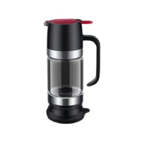 Dispensador de mieles tipo empuje, tarro de almacenamiento de vidrio de gran capacidad con asa, botella de miel para cocina y comedor