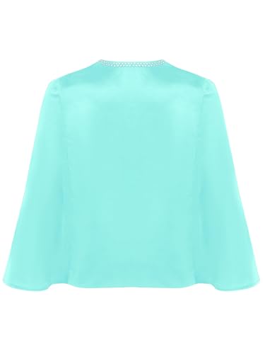 Hularka Kids Girls Flower Rhinestone Cape Birthday Party Wraps Wedding Bridesmaid Bolero Shrug Flower Girl Cover Up4