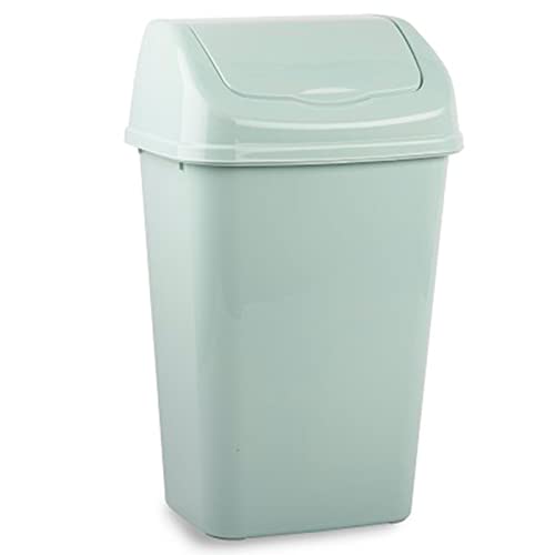 Acan Tradineur - Papelera de plástico con Tapa basculante, Cubo de Basura Ligero y Resistente, baño, Cocina, Oficina, hogar, Fabricada en España (9 litros, 39 x 24 x 18,7 cm, Color Pastel Aleatorio)