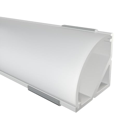 Alumino Profilo in alluminio a LED bianco, 100 cm, profilo angolare, copertura opale, per strisce LED da 12 mm, Weser