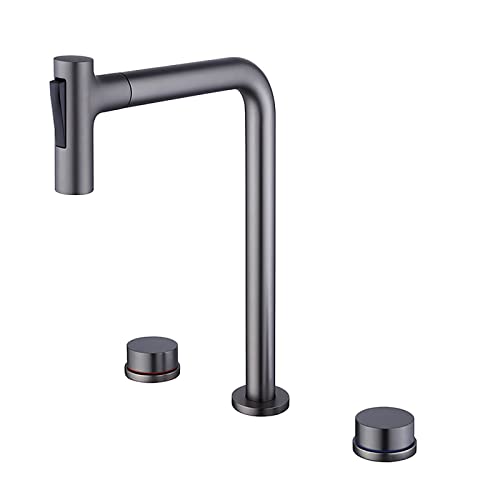 Évier de salle de bain robinet avec 2 modes de pulvérisation et bec orientable