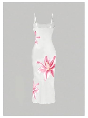 Image of BEAUDRM Women's Y2K Floral Bodycon Dresses Going Out Date Night Plus Size Cocktail Dress for Curvy Mesh Long Sundress