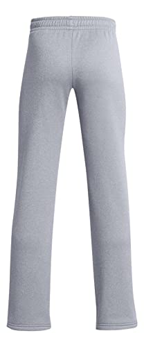 Under Armour Boys' Armourfleece Straight Leg Pant (as1, Alpha, m, Regular, Steel Light Heather/Black, Medium)2