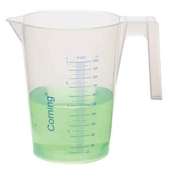 Corning 1015P-1L PP vasos graduados con mango y boquilla, 1 L, 4/Pk