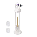 Relaxdays Piantana Portarotolo e Scopino, Portascopino Bagno, Porta Rotolo Carta Igienica,...