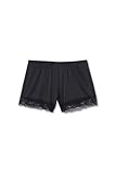 Intimissimi Woman's Lace Trim Silk Shorts in Black, Size M