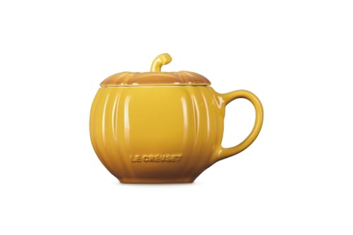 Image of Le Creuset Stoneware Pumpkin Mug with Lid, 14 oz., Nectar