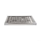 Griglia di scarico in acciaio inox con telaio, rettangolare, per patio, giardino, piscina, soluzione di drenaggio antiscivolo, colore argento, 200 x 300 mm o 200 x 400 mm (200 x 300 x 20 x 2 mm)