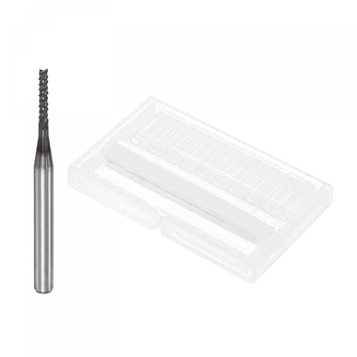 Image of uxcell End Mill CNC Router Bits, 1.5mm x 8.5mm 1 /8 inch Shank Diamond Film Coated Carbide Engraving Bit Milling Cutter Right Hand for PCB Plastic Fiber Wood 5pcs