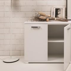 Linea Azzurra Mobile Multiuso In Legno Nobilitato Melaminico Con 2 Ante 80X90X45 Cm Made In Italy - 3