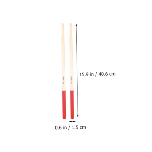 Baquetas de Madera Rojo 3 Pares para Batería miniatura 2