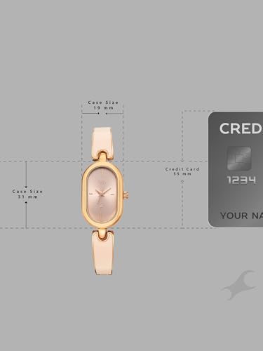 Image of Fastrack Vyb Diva with Quartz Analog Pink Dial Rose Gold Alloy with Enamel Fill Strap Watch for Girls - FV60117WM01W