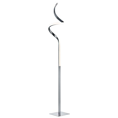 Reality Leuchten R42051107 Course - Lampada a stelo a LED, in nichel opaco e acrilico bianco, con sensore dimmer da 11 Watt