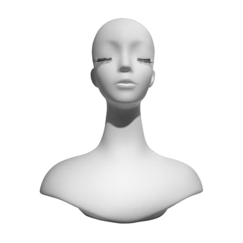 Cabeza de maniquí y soporte de exhibición para joyería, pelucas y barbería