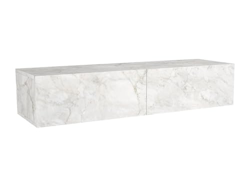 Vente-unique-Consolle sospesa 2 ante - Effetto marmo bianco - TENIDA