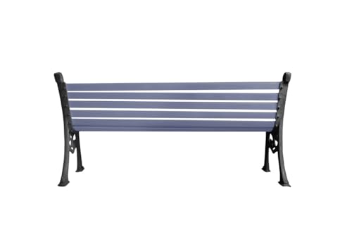 Image of Amazon Brand - Solimo Cast Iron 3 Seater Garden Bench | Durable Outdoor Park Bench for Balcony Patio Terrace, Living Room | Ideal Indoor and Outdoor Seating Furniture (Grey)