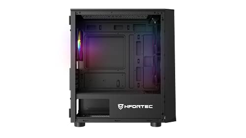 Nfortec DYS, Gaming-Tower met 3D-design-front, 2 stoffilters, zijglas met scharnieren en ARGB-verlichting, wit - Image 6