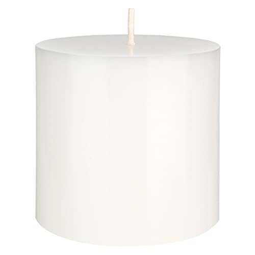Mega Candles 1 pc Unscented Solid White Pillar Candles, Hand Poured Premium Wax Candle 3 Inch x 3 Inch, Home Décor, Spas, Weddings, Occasions, Party, Centerpieces, Holidays, Vigils, Prayers