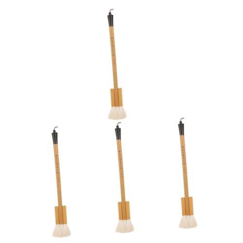 DIYEAH 4 Pièces Peinture pour Meubles Pinceau en Laine Gréeur Aquarelle pour Peinture Murale Réutilisable Palette De Brosse Nettoyeur Artiste Glaçage Faire Gel Bambou