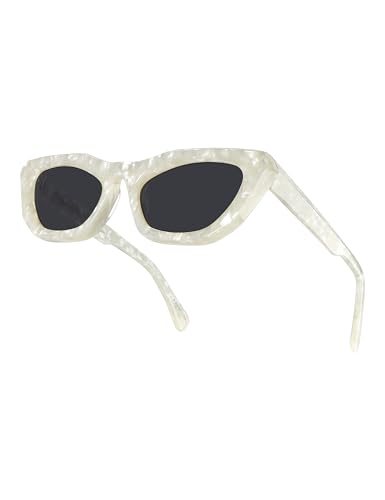 Non-Polarized Small Face Cat Eye Acetate Sunglasses 145mm Frame with UV Protection Impact Resistant Nylon Lens2