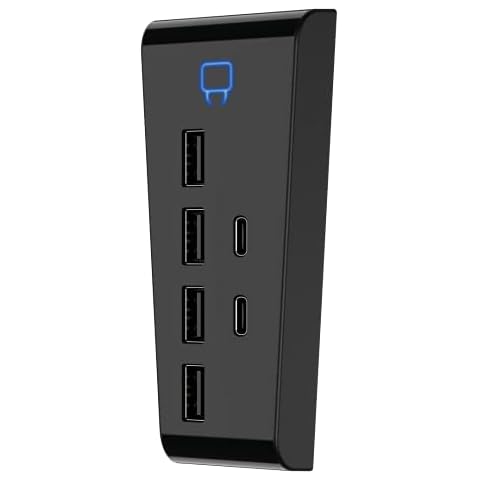 Venom PS5 USB Hub - 6-Port - Includes 4 x USB 2.0 and 2 x USB Type C (PS5) Cover