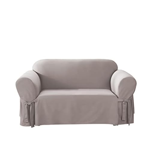 SureFit Cotton Duck Loveseat Slipcover