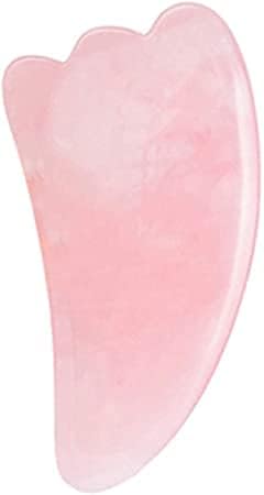 Sei Regina Rose Quartz Wing Shape Gua Sha Natural Jade Stone Guasha Board for SPA Acupuncture Therapy Trigger Point Treatment, Gua Sha Scraping Massage Tool