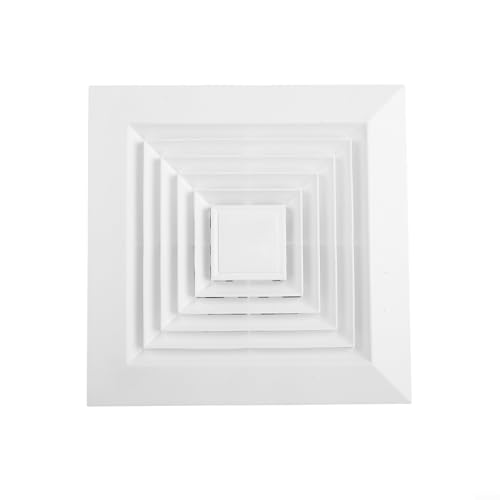 ZWEquipint Ventilador de ventilación de techo integrado para cocina y baño, 20 x 20 cm, potente ventilador de escape silencioso con diseño de bajo consumo, material ABS, blanco (20 x 20 cm)