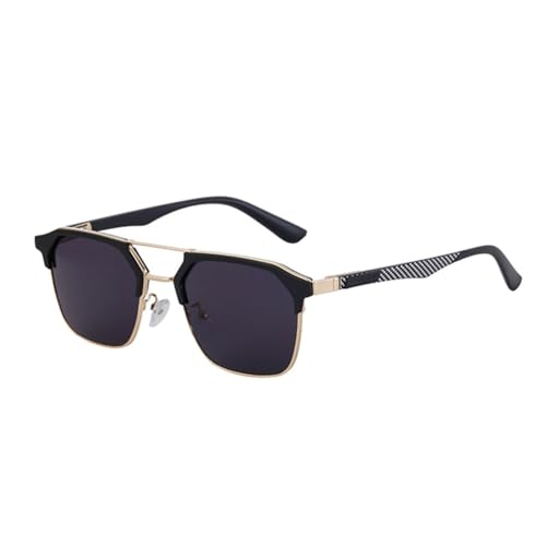 Lunettes de soleil de luxe classique avec finition rétro double pont pour homme