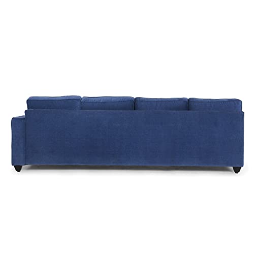 Image of Wakefit Sofa Set | 3 Year Warranty | Sofa 3 Seater, 3 Seater Sofa for Living Room, Wooden Sofa Set, 4 Seater + Left Aligned, Sofa for Living Room - Napper(Malphino : Cobalt Blue)