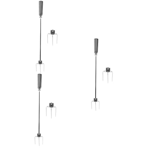 ibasenice 3 Sets Cooking Fish Meat Grilled Fork Multi-function Chicken Roast Fork Stainless Steel Bbq Utensil for Camping