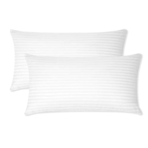 MERCURY TEXTIL- Fundas de Almohadas 100% Algodón, Transpirable, Suave, Anti ácaros, Blanco y Cremallera en el Lateral. Disponible en Todas Las Medidas. (70X45CM Pack 2)