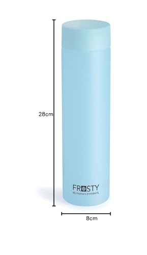 Image of Frosty Unbreakable Round Water Bottle 1 Litre | Set of 3 | Plastic Water Bottle | Office Bottle | Gym Bottle | Home | Kitchen (1.00, BLUE, 3, FROSTY - R)