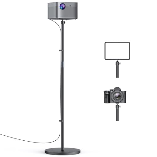 Projector Mount Stand Compatible with Nebula/XGIMI/TMY/HAPPRUN and More Metal Base and Height Adjustable with 1/4 Screw Ideal for Home/Outdoor Projection/Camera Shooting/Web Meeting 20~50.8