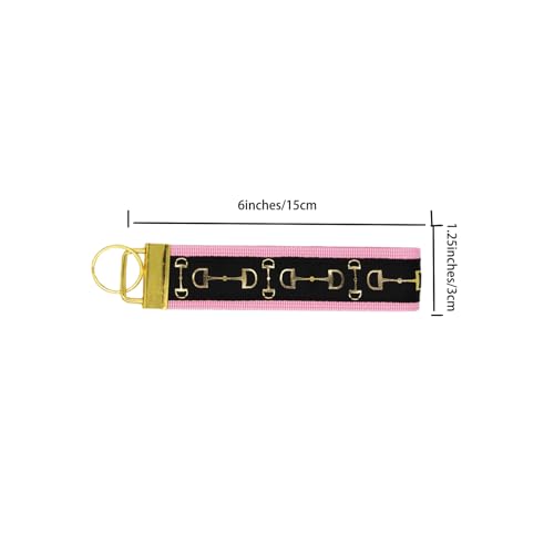 2PCS Elastic Equestrian Belt with Surcingle Buckle, Horses Belt with 1 Unique Equestrian Theme Key Strap, 41inch, Black3