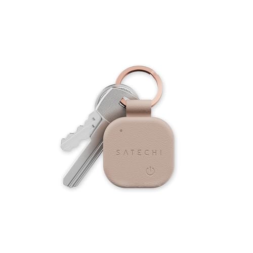 Satechi FindAll Keychain with Find My, Wireless Rechargeable, Location Tracker, Left-Behind Alerts, Loud Audible Chime, Works with iPhone, iPad, Mac – Desert Rose